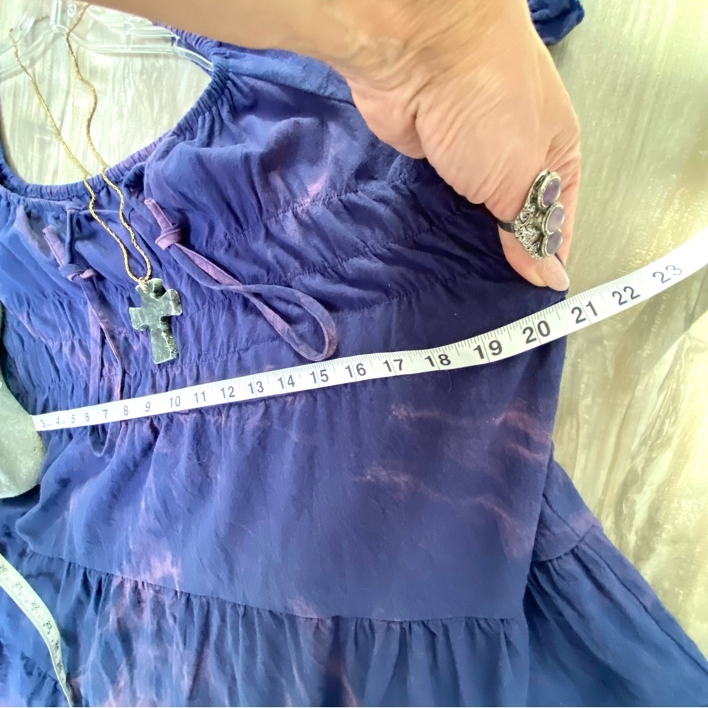 Artisan Aurora Tie Dye Purple Babydoll Dress - Picture 14 of 15